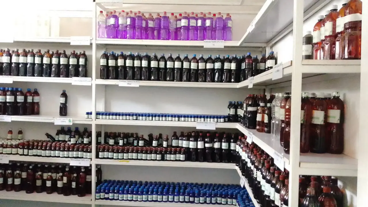 Organized warehouse storage and logistics area